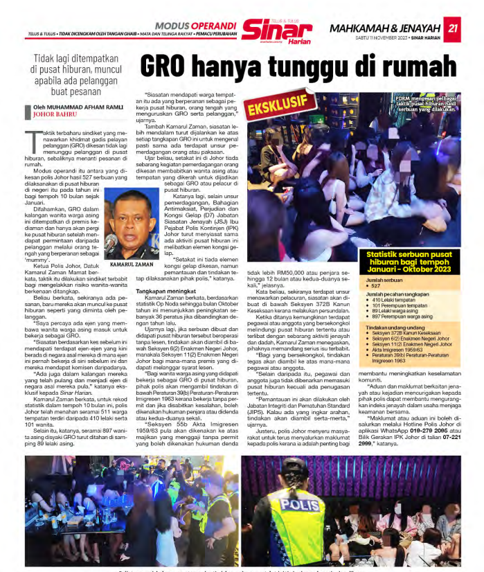 11 NOVEMBER GRO HANYA TUNGGU DI RUMAH 