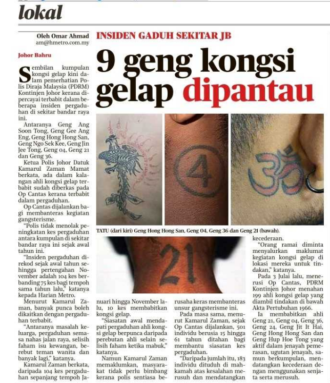 12 DISEMBER 9 GENG KONGSI GELAP DIPANTAU