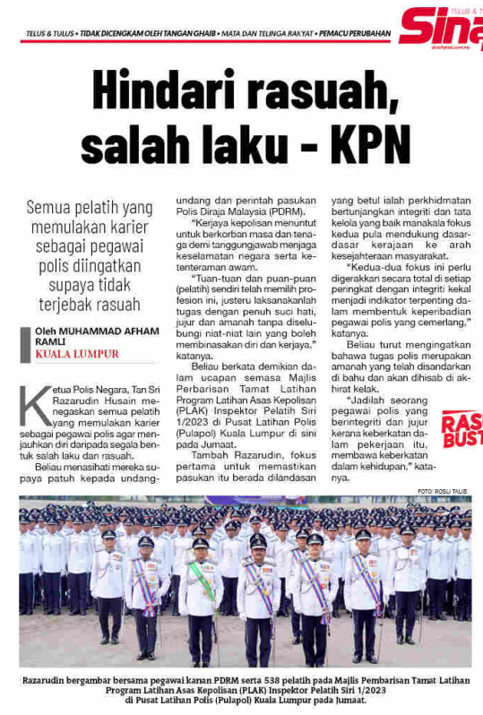 18 NOVEMBER HINDARI RASUAH SALAH LAKU KPN