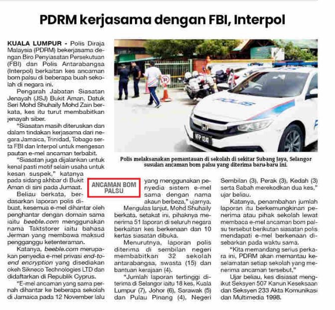 25 NOVEMBER PDRM KERJASAMA DENGAN FBI INTERPOL