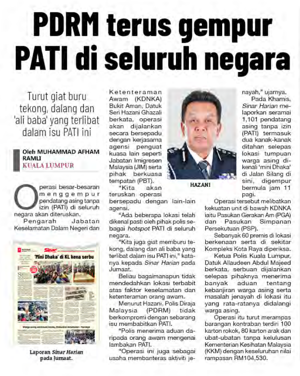 23 DISEMBER 2023 PDRM TERUS GEMPUR PATI DI SELURUH NEGARA