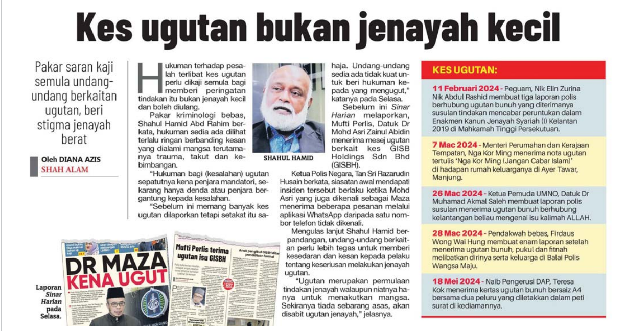 25 SEPTEMBER 2024 KES UGUTAN BUKAN JENAYAH KECIL